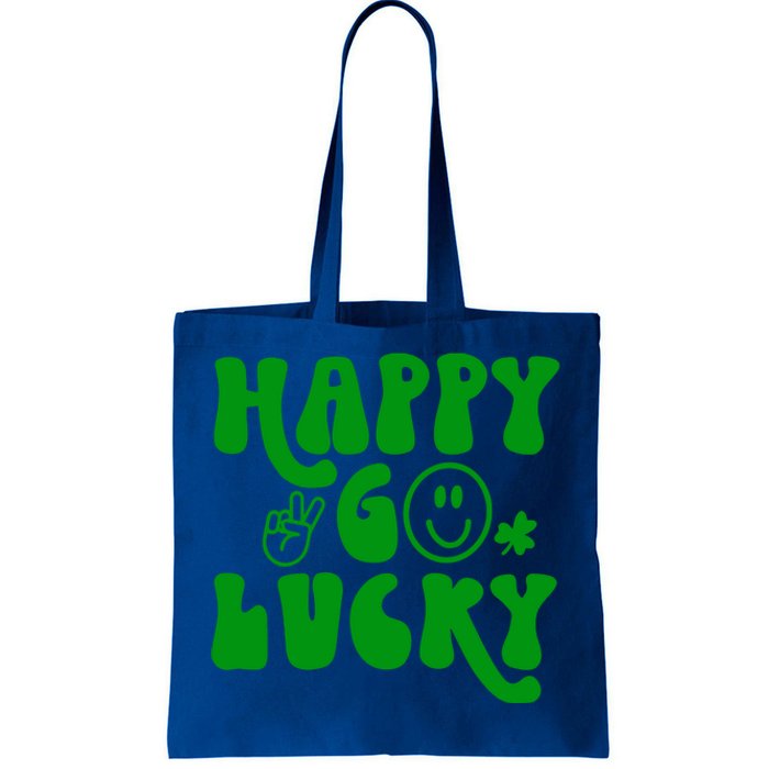 Happy St Patricks Day Go Lucky Irish Shamrock Retro Groovy Gift Tote Bag