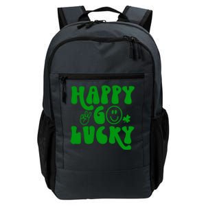 Happy St Patricks Day Go Lucky Irish Shamrock Retro Groovy Gift Daily Commute Backpack