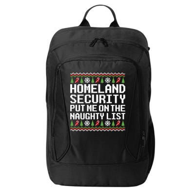 Homeland Security Put Me On The Naughty List Ugly Christmas City Backpack