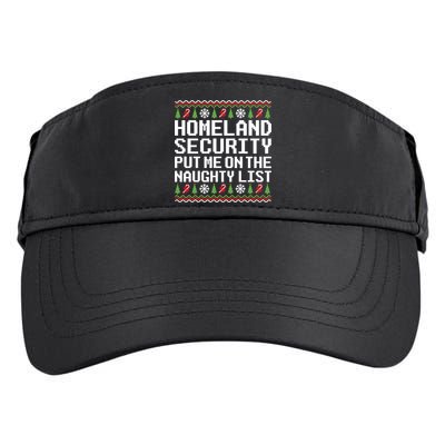 Homeland Security Put Me On The Naughty List Ugly Christmas Adult Drive Performance Visor