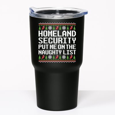 Homeland Security Put Me On The Naughty List Ugly Christmas Tumbler