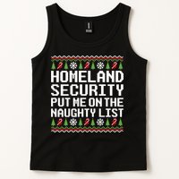 Homeland Security Put Me On The Naughty List Ugly Christmas Tank Top