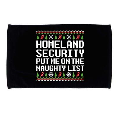 Homeland Security Put Me On The Naughty List Ugly Christmas Microfiber Hand Towel