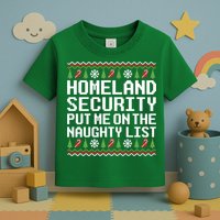 Homeland Security Put Me On The Naughty List Ugly Christmas Toddler T-Shirt