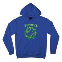 Happy St Patrick's Day Funny Gift Shamrock With Softball Sport Gift Tall Hoodie