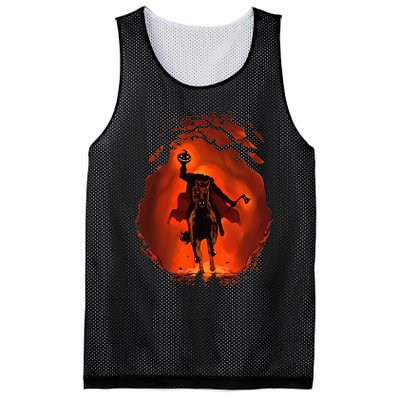 Halloween Scary Pumpkin Headless Horseman Mesh Reversible Basketball Jersey Tank