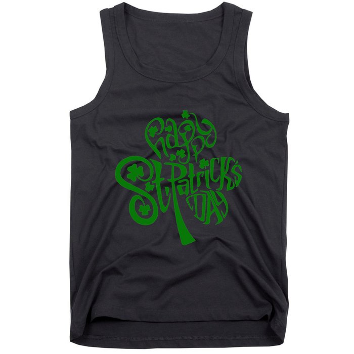 Happy St Patrick's Day Shamrock Clover Irish Tank Top