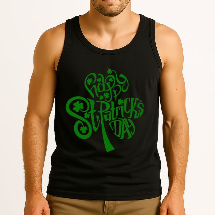 Happy St Patrick's Day Shamrock Clover Irish Tank Top