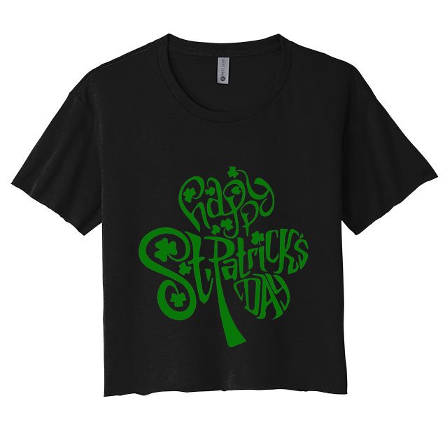 Happy St Patrick's Day Shamrock Clover Irish Crop Top