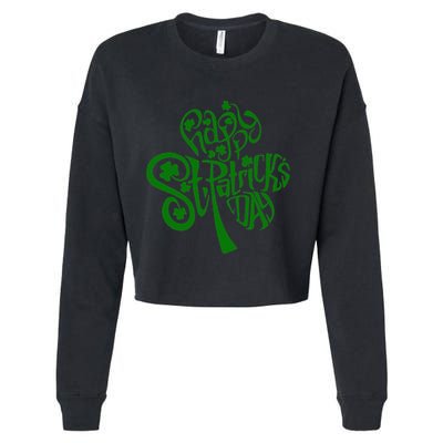 Happy St Patrick's Day Shamrock Clover Irish Cropped Pullover Crew