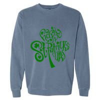 Happy St Patrick's Day Shamrock Clover Irish Garment-Dyed Sweatshirt