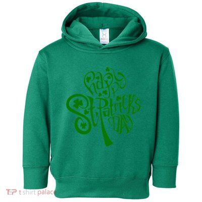 Happy St Patrick's Day Shamrock Clover Irish Toddler Hoodie