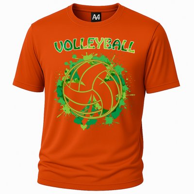 Happy St Patrick's Day Funny Gift Shamrock With Volleyball Sport Great Gift Cooling Performance Crew T-Shirt