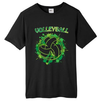 Happy St Patrick's Day Funny Gift Shamrock With Volleyball Sport Great Gift Tall Fusion ChromaSoft Performance T-Shirt