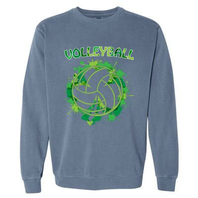 Happy St Patrick's Day Funny Gift Shamrock With Volleyball Sport Great Gift Garment-Dyed Sweatshirt