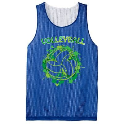 Happy St Patrick's Day Funny Gift Shamrock With Volleyball Sport Great Gift Mesh Reversible Basketball Jersey Tank