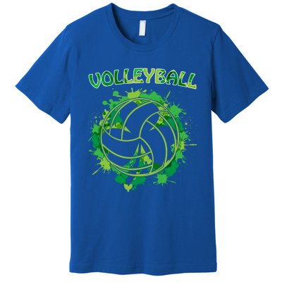 Happy St Patrick's Day Funny Gift Shamrock With Volleyball Sport Great Gift Premium T-Shirt