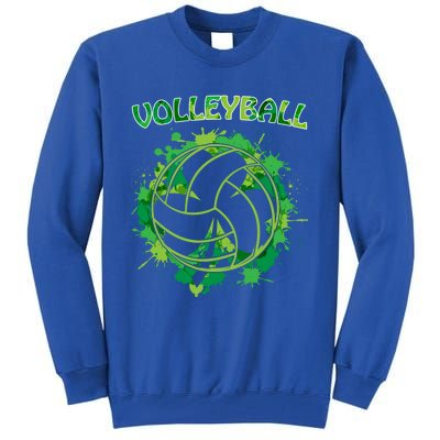 Happy St Patrick's Day Funny Gift Shamrock With Volleyball Sport Great Gift Tall Sweatshirt