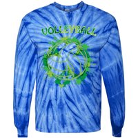 Happy St Patrick's Day Funny Gift Shamrock With Volleyball Sport Great Gift Tie-Dye Long Sleeve Shirt