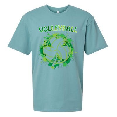 Happy St Patrick's Day Funny Gift Shamrock With Volleyball Sport Great Gift Sueded Cloud Jersey T-Shirt