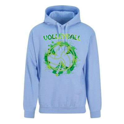 Happy St Patrick's Day Funny Gift Shamrock With Volleyball Sport Great Gift Unisex Surf Hoodie