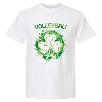 Happy St Patrick's Day Funny Gift Shamrock With Volleyball Sport Great Gift Garment-Dyed Heavyweight T-Shirt