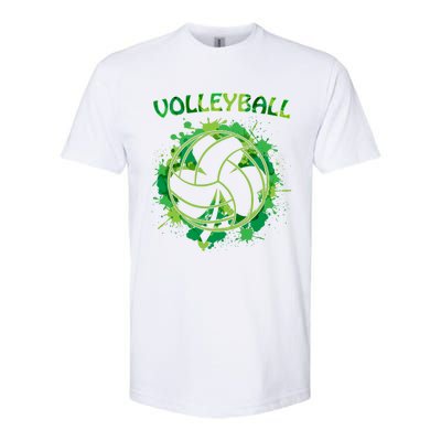 Happy St Patrick's Day Funny Gift Shamrock With Volleyball Sport Great Gift Softstyle CVC T-Shirt