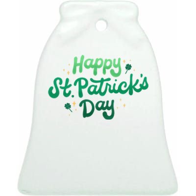 Happy St Patrick's Day Holiday Gift Ceramic Bell Ornament