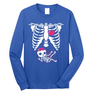 Halloween Skeleton Pregnancy Xray Funny Pregnant Great Gift Long Sleeve Shirt