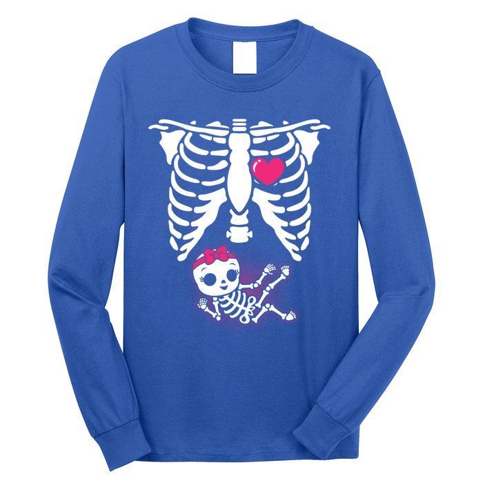 Halloween Skeleton Pregnancy Xray Funny Pregnant Great Gift Long Sleeve Shirt