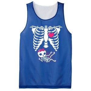 Halloween Skeleton Pregnancy Xray Funny Pregnant Great Gift Mesh Reversible Basketball Jersey Tank