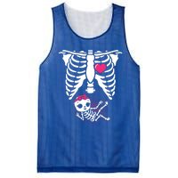 Halloween Skeleton Pregnancy Xray Funny Pregnant Great Gift Mesh Reversible Basketball Jersey Tank