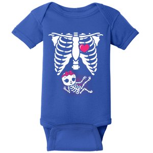 Halloween Skeleton Pregnancy Xray Funny Pregnant Great Gift Baby Bodysuit