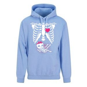 Halloween Skeleton Pregnancy Xray Funny Pregnant Great Gift Unisex Surf Hoodie