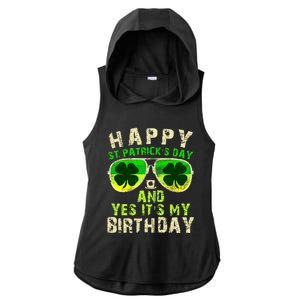 Happy St Patricks Day Birthday Saint Paddys Ladies PosiCharge Tri-Blend Wicking Draft Hoodie Tank