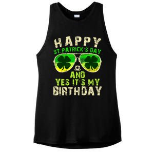 Happy St Patricks Day Birthday Saint Paddys Ladies PosiCharge Tri-Blend Wicking Tank