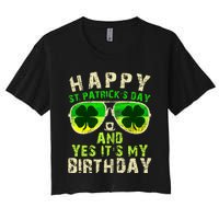 Happy St Patricks Day Birthday Saint Paddys Women's Crop Top Tee