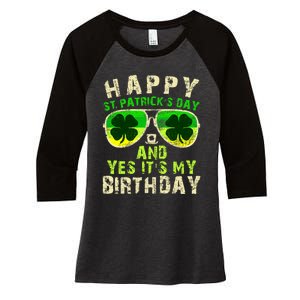 Happy St Patricks Day Birthday Saint Paddys Women's Tri-Blend 3/4-Sleeve Raglan Shirt