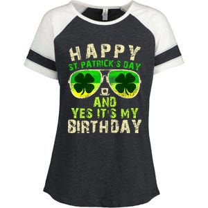 Happy St Patricks Day Birthday Saint Paddys Enza Ladies Jersey Colorblock Tee