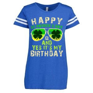 Happy St Patricks Day Birthday Saint Paddys Enza Ladies Jersey Football T-Shirt