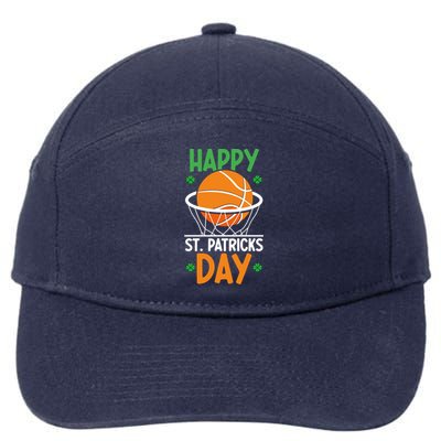 Happy St Patrick's Day St Patrick's Day Basketball Sport Fan Cool Gift 7-Panel Snapback Hat