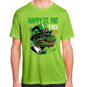 Happy St Pat Rex Day Dino St Patricks Day Adult ChromaSoft Performance T-Shirt