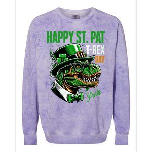 Happy St Pat Rex Day Dino St Patricks Day Colorblast Crewneck Sweatshirt