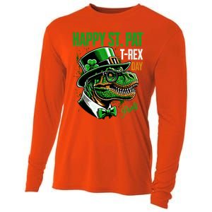 Happy St Pat Rex Day Dino St Patricks Day Cooling Performance Long Sleeve Crew