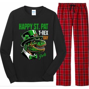 Happy St Pat Rex Day Dino St Patricks Day Long Sleeve Pajama Set