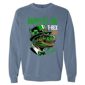 Happy St Pat Rex Day Dino St Patricks Day Garment-Dyed Sweatshirt