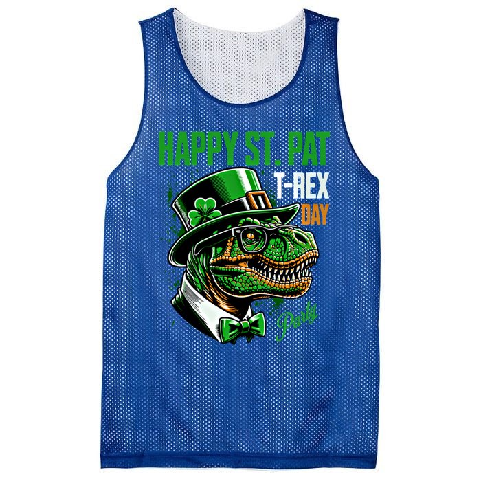 Happy St Pat Rex Day Dino St Patricks Day Mesh Reversible Basketball Jersey Tank