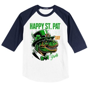 Happy St Pat Rex Day Dino St Patricks Day Baseball Sleeve Shirt