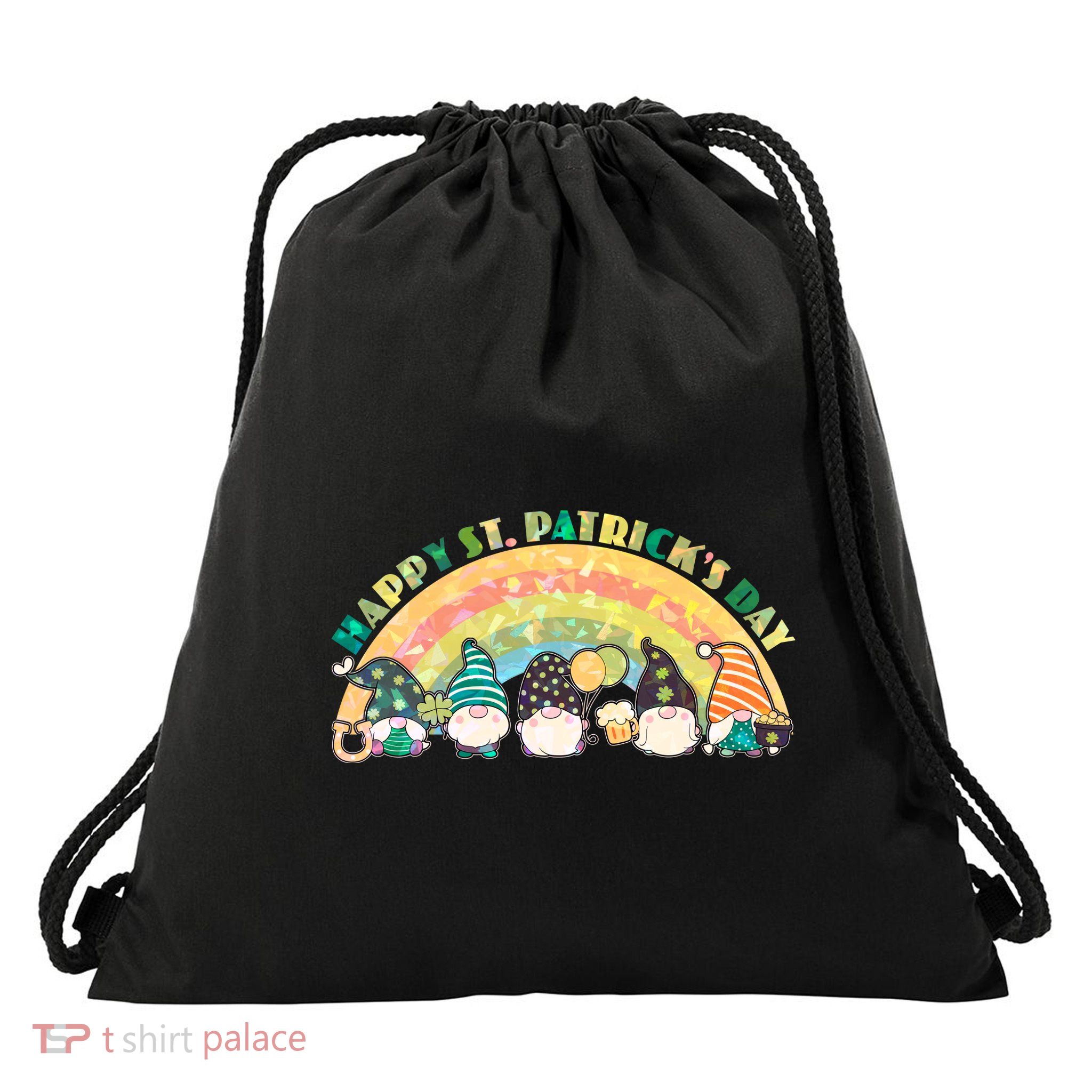 Happy St. PatrickS Day Leprechaun Gnomes Drawstring Bag