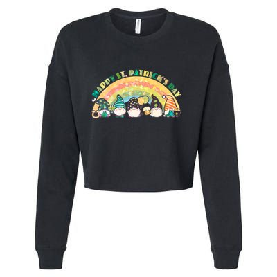 Happy St. PatrickS Day Leprechaun Gnomes Cropped Pullover Crew